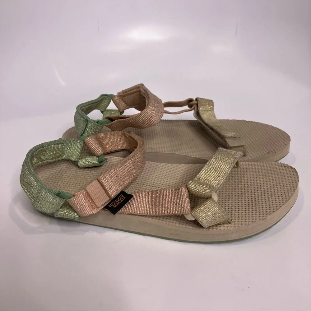 Teva original universal metallic sandals casual multicolor girls‎ size 4 trendy